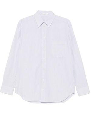 The Row Gavina Striped Patch-Pocket Shirt - White