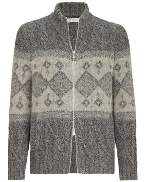 Brunello Cucinelli Wool Cardigan - Grey