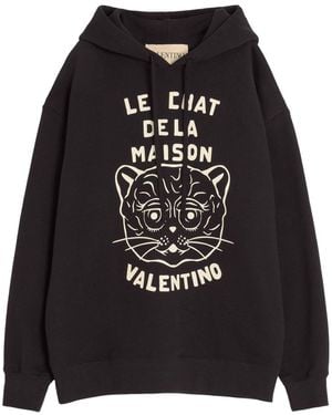 Valentino Le Chat De La Maison Cotton Hoodie - Black