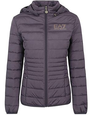 EA7 Piumino Corto Con Logo - Blu