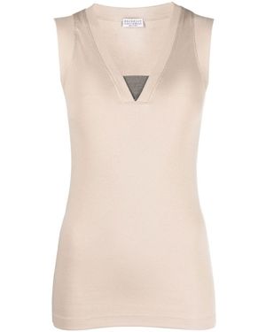 Brunello Cucinelli Cotton Tank Top - Natural