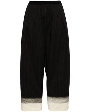 Maison Margiela Trompe L'Oeil Pinstripe Trousers - Black