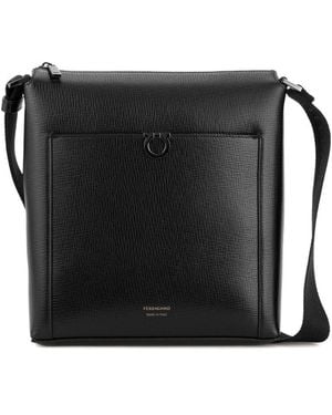 Ferragamo Gancini Leather Crossbody Bag - Blue