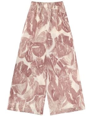 Alysi Silk Wide-Leg Trousers - Pink