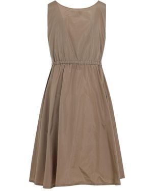 Miu Miu Silk Blend Mini Dress - Brown