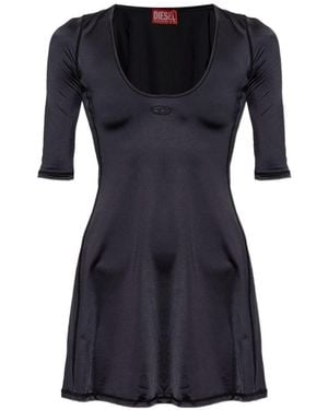 DIESEL Scoop Neck Mini Dress - Black