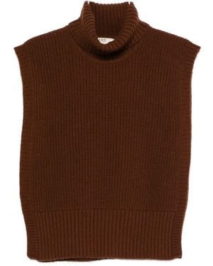 DAVANTINO Wool Turtle-Neck Sweater - Brown