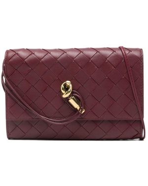 Bottega Veneta Andiamo Leather Wallet On Chain - Purple