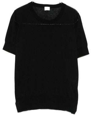 C.t. Plage Cotton And Silk Crewneck Jumper - Black