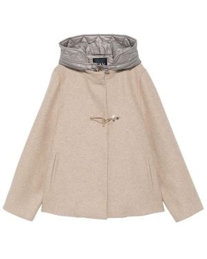 Fay Wool Hooded Cape - Natural