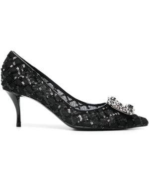 Roger Vivier Flower Strass Pumps - Black