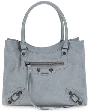 Balenciaga Le City Mini Leather Tote - Grey