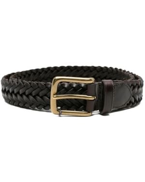 Dragon Diffusion Braided Leather Belt - Black