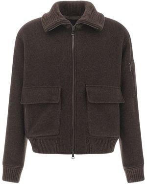 Paul & Shark Wool And Cashmere Bomber Jacket - Grey