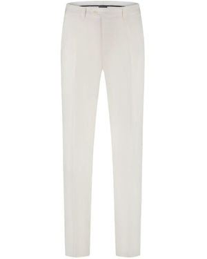 Brioni Pienza Linen And Cotton Trousers - White