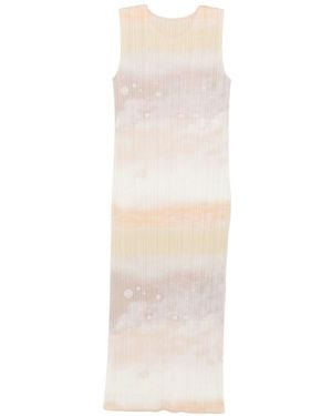 Pleats Please Issey Miyake Pleated Long Dress - White