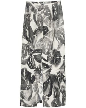 Alysi Silk Long Skirt - White