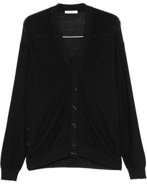 Lemaire Wool Blend Twisted Cardigan - Black