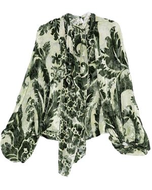 F.R.S For Restless Sleepers Printed Silk Blouse - Green
