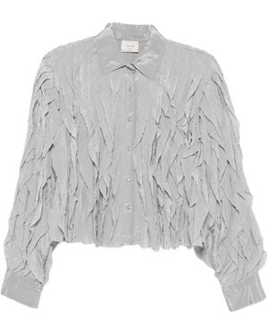 Alysi Ruffled Shirt - Grey