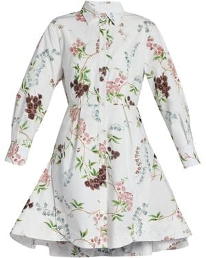 Erdem Floral Print Mini Dress - White
