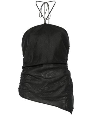 Semicouture Becka Linen Top - Black