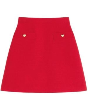 Valentino Wool And Silk Skirt - Red