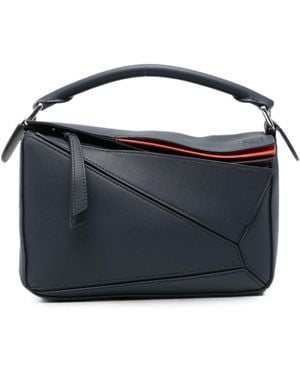 Loewe Puzzle Small Leather Handbag - Blue