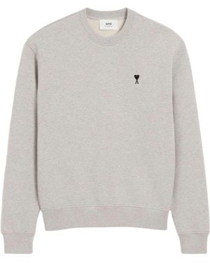 Ami Paris Ami De Coeur Cotton Sweatshirt - Grey