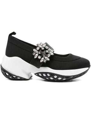 Roger Vivier Viv Run Strass Ballets - Black