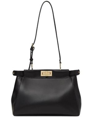 Fendi My Peekaboo Small Leather Handbag - Black