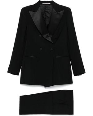 Tagliatore Wool Double Breasted Suit - Black