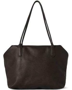 The Row Henri Textured Shoulder Bag - Black