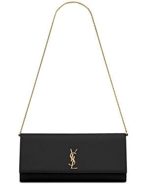 Saint Laurent Kate Leather Clutch - White