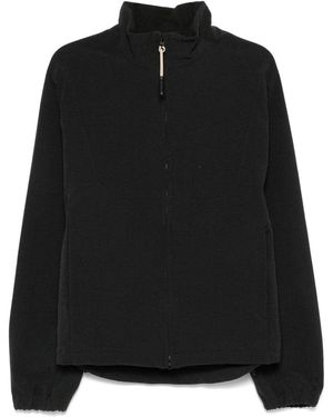 GR10K Textured Stretch-Design Zip-Up Sweatshirt - Black