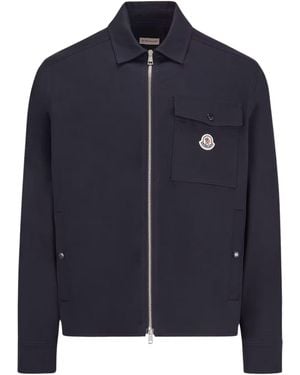 Moncler Cotton-Blend Overshirt - Blue