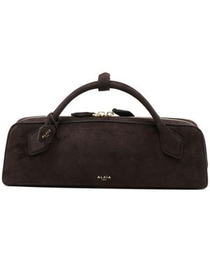 Alaïa Le Teckel Suede Leather Clutch - Brown