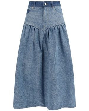 Ganni Denim Long Skirt - Blue