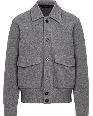 Dondup Wool-Blend Bomber Jacket - Grey