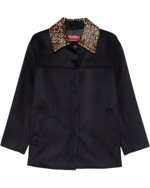 Max Mara Wool Blouson Jacket - Blue