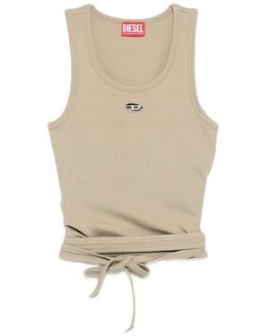 DIESEL Cotton Tank Top - Natural