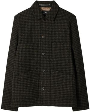 Paul Smith Dogtooth Wool-Blend Chore Jacket - Black
