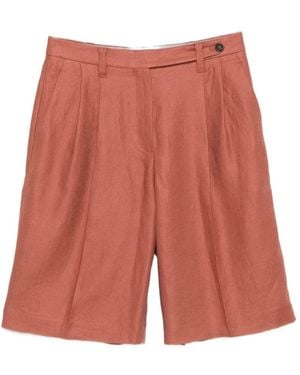 Brunello Cucinelli Linen Shorts - Red
