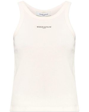 Maison Kitsuné Logo Cotton Tank Top - White