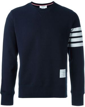 Thom Browne 4Bar Cotton Sweatshirt - Blue