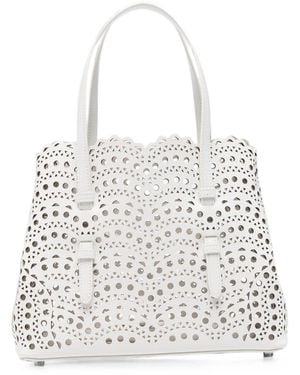 Alaïa Mina 25 Leather Handbag - White