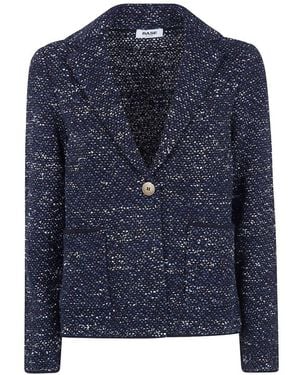 Base London Cotton Blend Single-Breasted Jacket - Blue