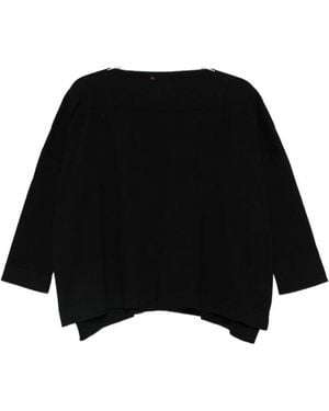 Daniela Gregis Cotton Boat-Neck Jumper - Black