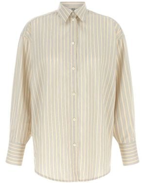 TOTEME Striped Oversized Shirt - White