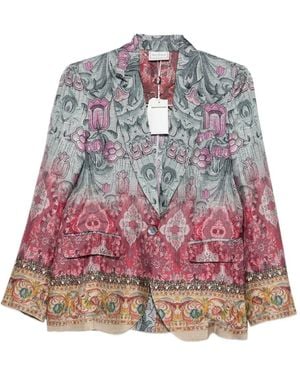 Pierre Louis Mascia Silk Single-Breasted Jacket - Red